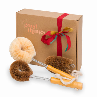 Plastic-free Kitchen Brushes Set of 3 | All of the Good Things | Ethical Gifts