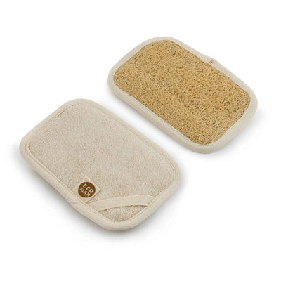 Plastic-free Loofah Wash Cloth Natural Egyptian Loofah with Soft Cotton Backing | Natural Body Care | All of the Good Things